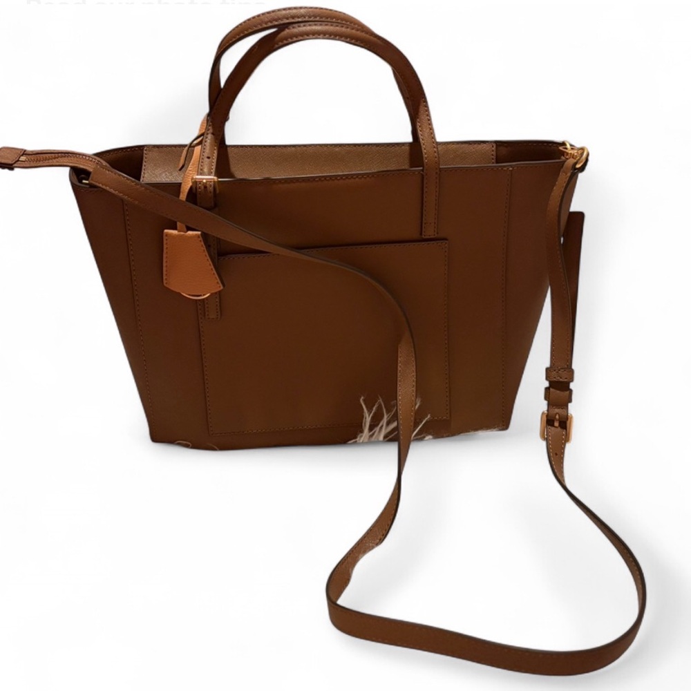 Tory Burch Robinson Small Tote Tan/Cardamom - Picture 4 of 7